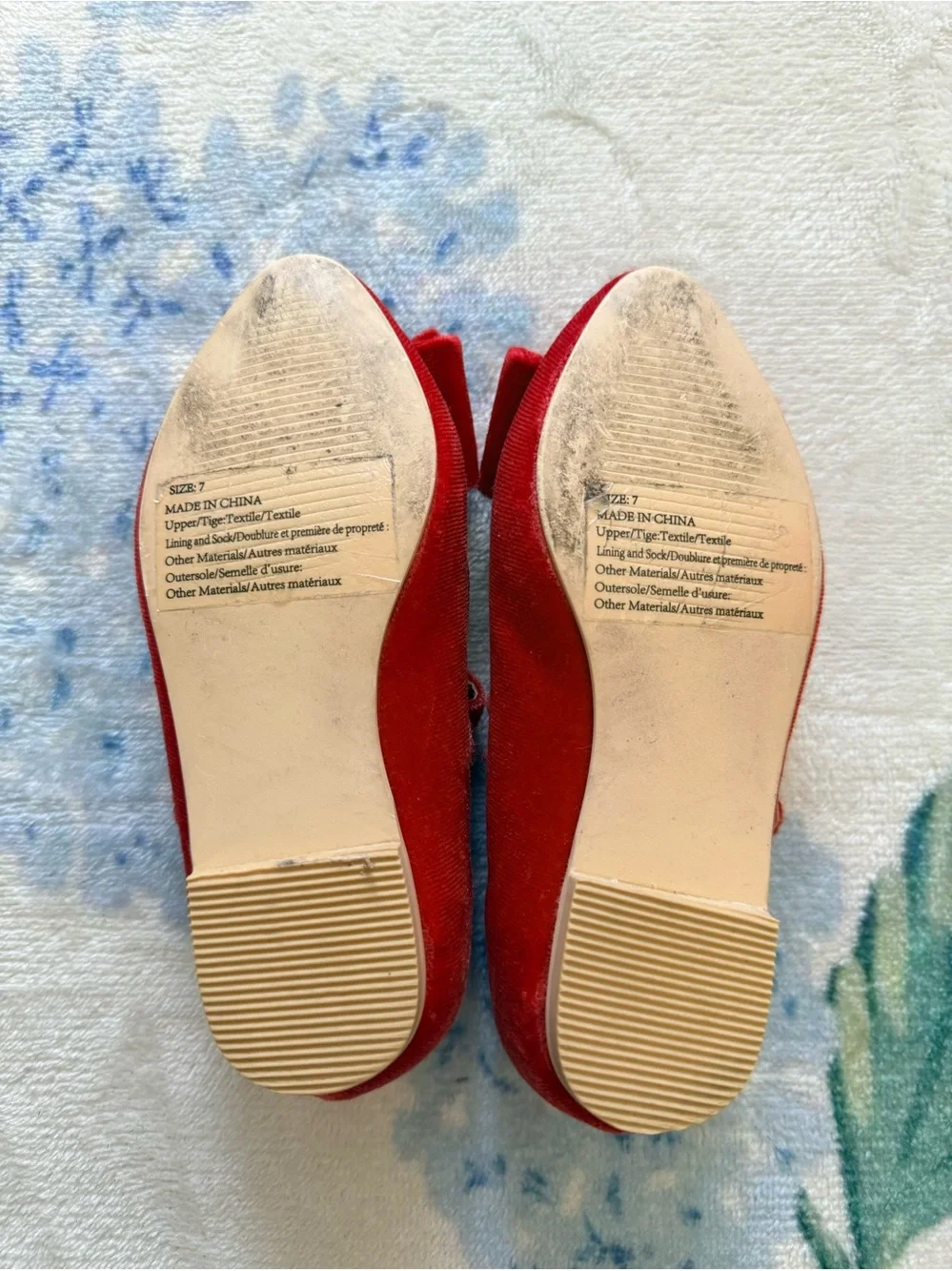 Janie and Jack Toddler Red Velvet Bow Mary Jane Shoes